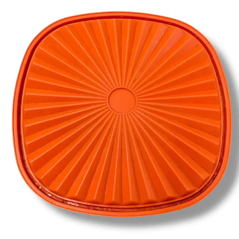 Tupperware Canister Servalier Replacement Lid Starburst Dark Orange 7